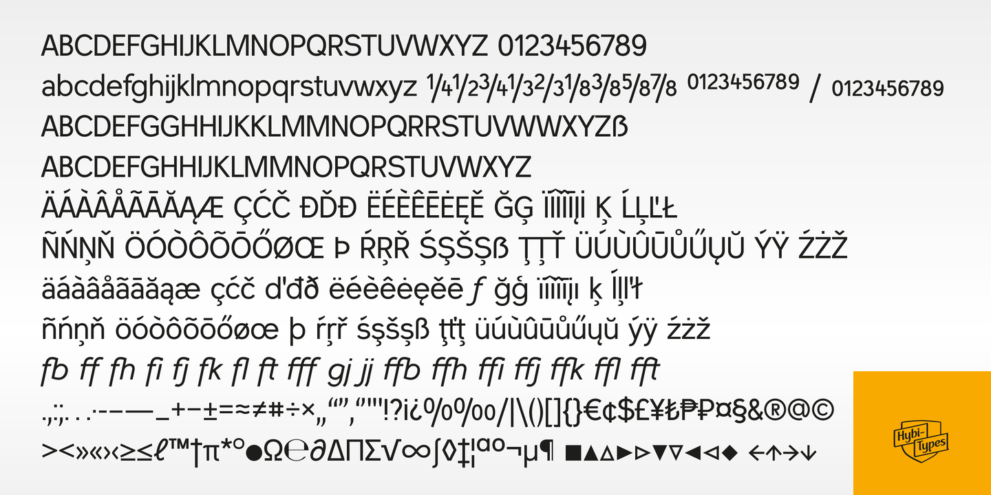 Ejemplo de fuente Hybi11 Amigo SemiBold Italic